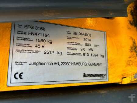 4-wiel elektrische heftrucks 2014  Jungheinrich EFG 316k (11)