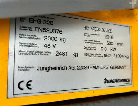 Elektro čtyřkolový VZV 2018  Jungheinrich EFG 320 (11)