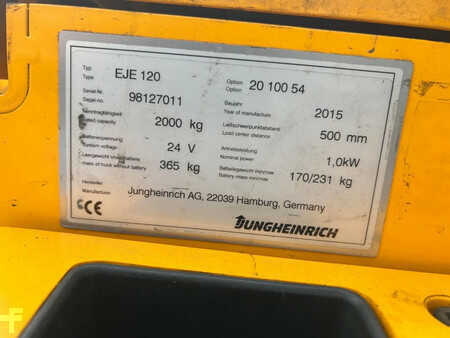 Nízkozdvižný vozík 2015  Jungheinrich Pallettruck EJE120 (6)