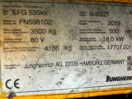 Elektro čtyřkolový VZV 2019  Jungheinrich Heftruck EFG 535ks (9)