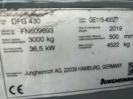 Diesel gaffeltruck 2019  Jungheinrich DFG430 Heftruck Diesel (8)