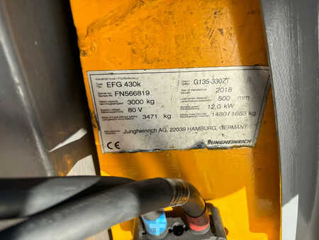 Elektro čtyřkolový VZV 2018  Jungheinrich EFG430k Heftruck (5)