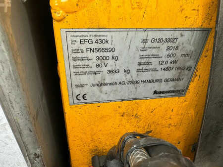 Chariots électriques à 4 roues 2018  Jungheinrich EFG 430k Heftruck (9)