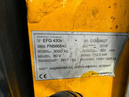 Chariots électriques à 4 roues 2018  Jungheinrich EFG430k Heftruck (7)
