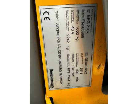 Chariots électriques à 4 roues 2018  Jungheinrich EFG216k Heftruck (8)