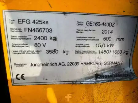 4-wiel elektrische heftrucks 2014  Jungheinrich EFG 425ks Heftruck (7)