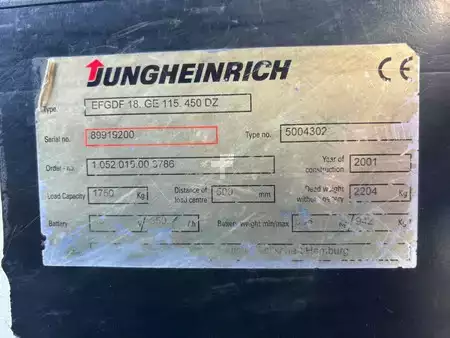 Eléctrica de 4 ruedas 2001  Jungheinrich EFGDF 18 Heftruck (9)