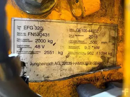 Elektrisk- 4 hjul 2016  Jungheinrich EFG320 Heftruck (7)
