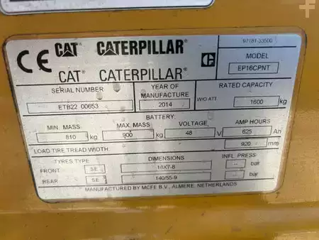 4-wiel elektrische heftrucks 2014  CAT Lift Trucks EP16 Heftruck (7)