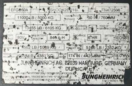 Elektro čtyřkolový VZV 2014  Jungheinrich EFG S50 (8)