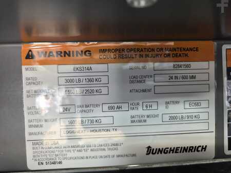 Eléctrica de 4 ruedas 2019  Jungheinrich EKS314A (17)