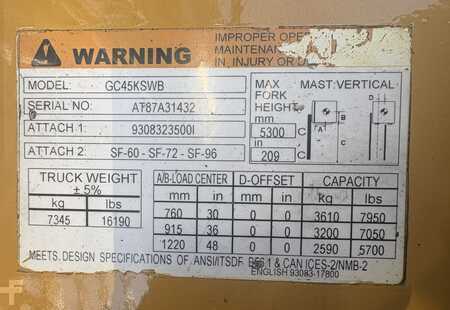 Carretilla elevadora GLP 2008  CAT Lift Trucks GC45KSWB (3)