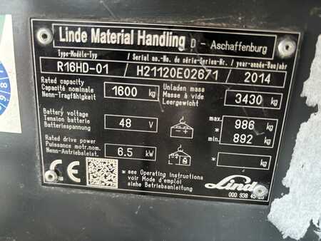 Schubmaststapler 2014  Linde R16HD-01 (10)