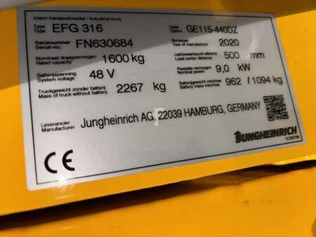 Elektryczne 4-kołowe 2020  Jungheinrich EFG 316 (13)