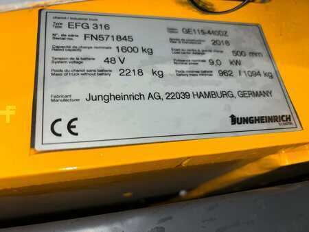Elektro čtyřkolový VZV 2018  Jungheinrich EFG 316  (15)