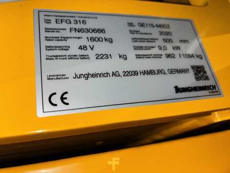Elektro čtyřkolový VZV 2020  Jungheinrich EFG 316  (13)