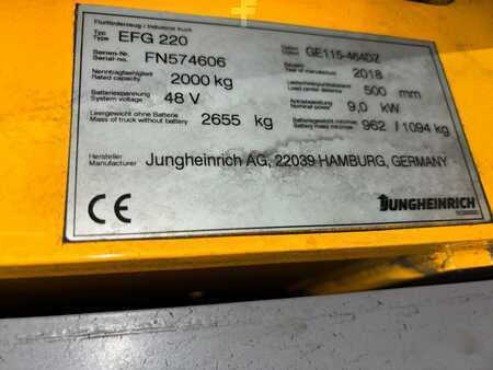 3-wiel elektrische heftrucks 2018  Jungheinrich EFG 220 (16)