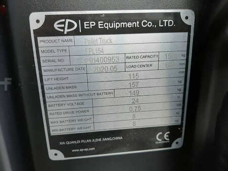Elektrische palletwagens 2020  EP Equipment Equipment EPL 154 (1500 KG!!) (13)
