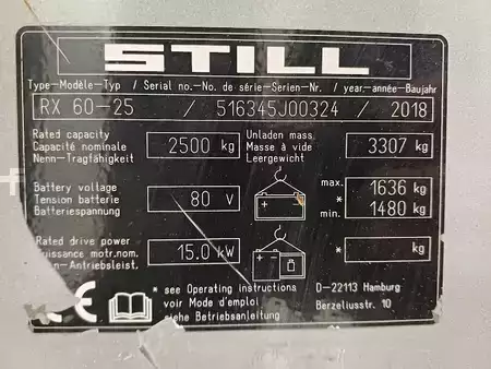 Elektro čtyřkolový VZV 2018  Still RX 60-25 (8)