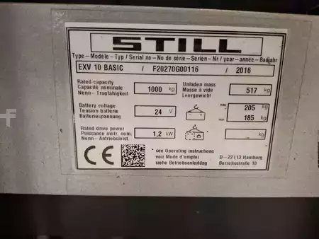 Nízkozdvižný vozík 2016  Still EXV 10 BASIC (9)