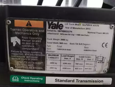 Wózki gazowe 2015  Yale GLP25VX (8)