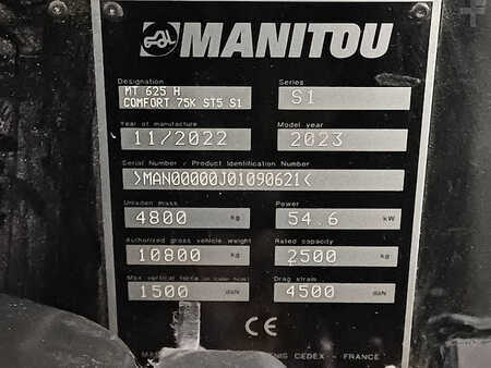 Wózki teleskopowe sztywne 2022  Manitou MT625 H COMFORT 75K ST5 S1 (9)