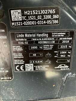3-wiel elektrische heftrucks 2018  Linde E16L-02 (4)
