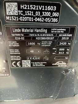 3-wiel elektrische heftrucks 2019  Linde E16-02 (7)