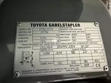 Elektro tříkolové VZV 2018  Toyota 7FBEST13 - TRIPLEX 4,7 m - 775 Stunden !!!! (9)