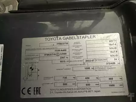 Eléctrica de 3 ruedas 2022  Toyota 7FBEST10 - TRIPLEX 6 m - 909 Stunden !!! (9)