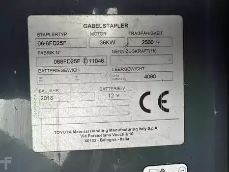 Dízel targoncák 2018  Toyota 06-8FD25F - 1423 Stunden !!! (10)
