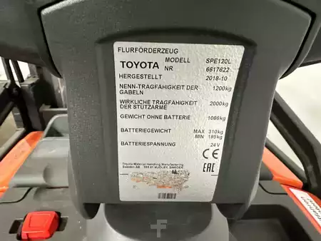 Apilador eléctrico 2018  Toyota SPE 120 L - TRIPLEX 3,7 m (4)