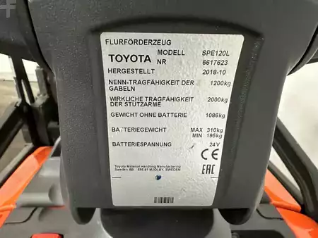 Apilador eléctrico 2018  Toyota SPE 120 L - TRIPLEX 3,7 m (4)
