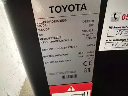 Horizontální vychystávací vozík 2022  Toyota OSE 250 - 18 Stunden !!!! (5)