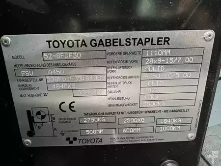 Dieselový VZV 2022  Toyota 52-8FDF30 - TRIPLEX - NEUWERTIG - 50 Stunden !!! (10)