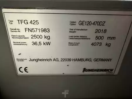 Gas gaffeltruck 2018  Jungheinrich TFG 425 - TRIPLEX 4,7 m (9)