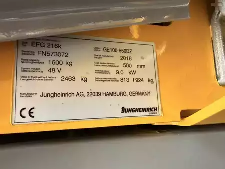 Carrelli elettrici 3 ruote 2018  Jungheinrich EFG 216k (6)