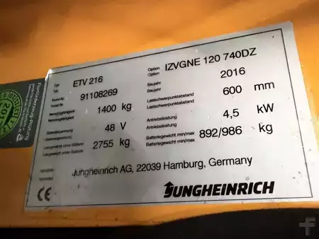 Retráctil 2018  Jungheinrich ETV 216 (7)