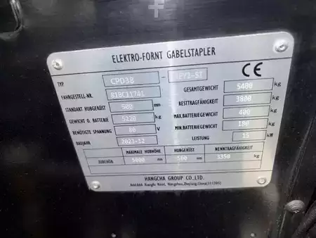Elektryczne 4-kołowe 2023  HC (Hangcha) Elektrostapler CPD38 (9)