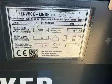 Ruční vysokozdvižný vozík 2018  Linde L10B (10)