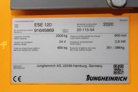 Lavtløftende truck 2020  Jungheinrich ESE 120 (6)