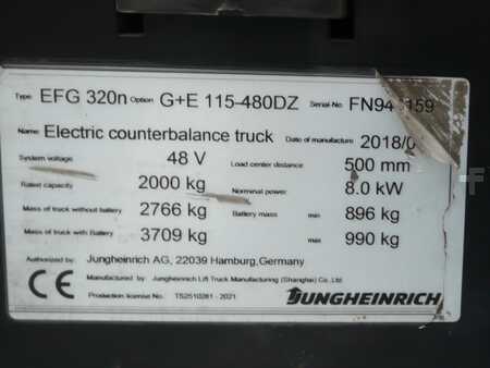 Elektro čtyřkolový VZV 2018  Jungheinrich EFG 320n 480 DZ (11)