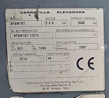 Elektro čtyřkolový VZV 2016  Toyota 8FBM16T (11)