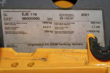Transpallet elettrici 2021  Jungheinrich EJE 118 FRUTERA (7)
