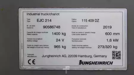 Magasemelésű béka 2019  Jungheinrich EJC 214 409 DZ (8)