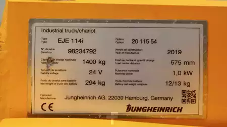 Elektromos emelőkocsik 2019  Jungheinrich EJE 114 LI-ION (7)
