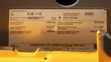 Elektrische palletwagens 2020  Jungheinrich EJE 116 LI-ION (7)