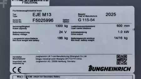 Elektromos emelőkocsik 2025  Jungheinrich EJE M13 LI-ION (6)