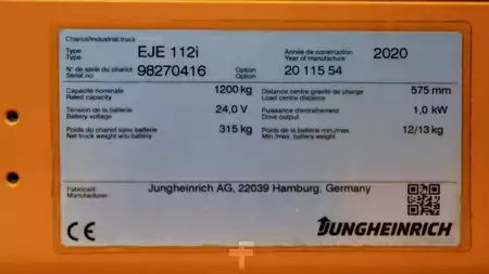 Transpallet elettrici 2020  Jungheinrich EJE 112i LI-ION (7)