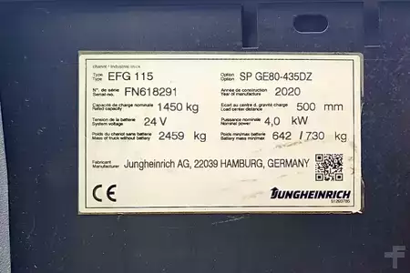Elektromos 3 kerekű 2020  Jungheinrich EFG 115 435 DZ (9)